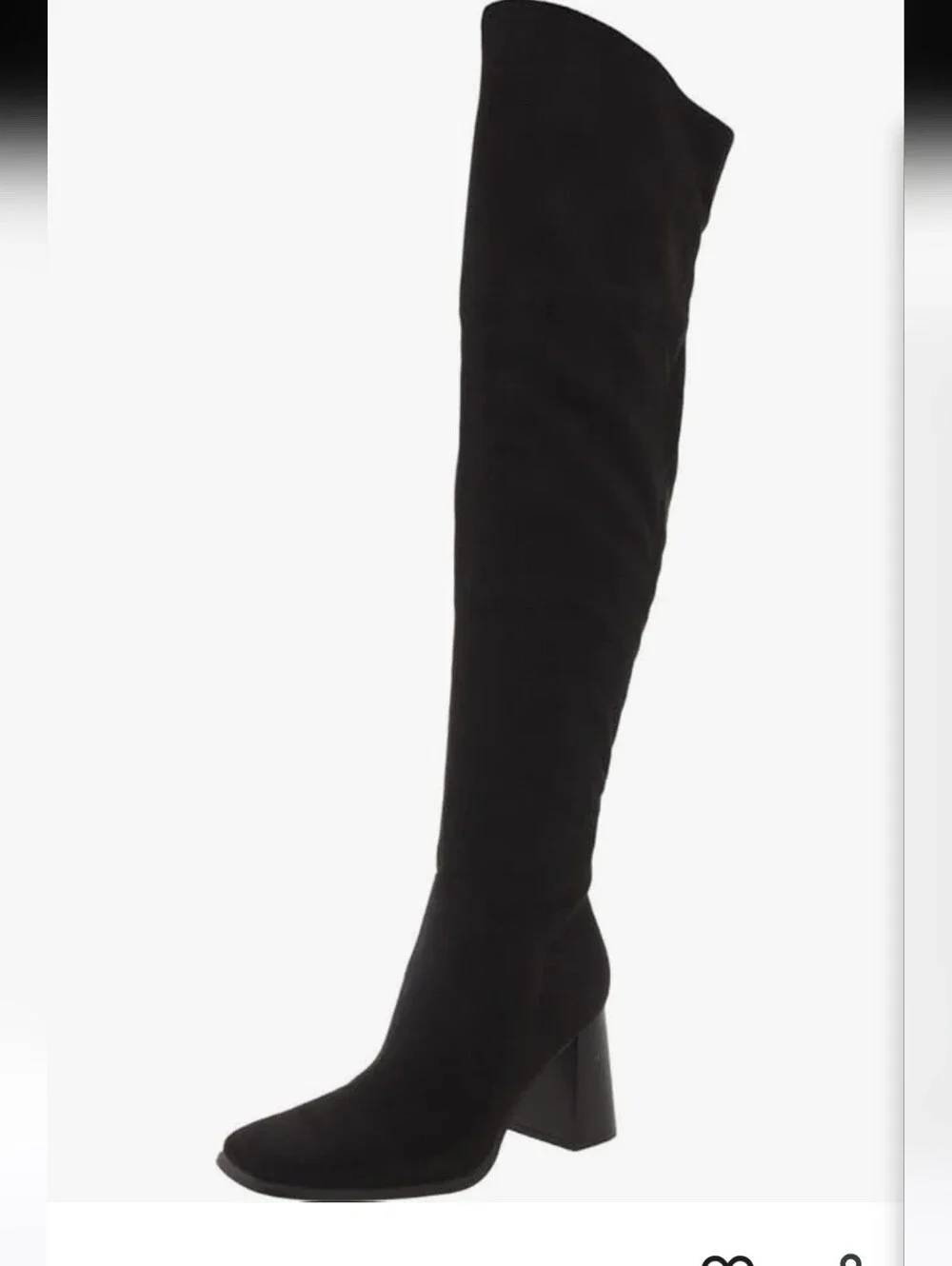 EUC!! Marc Fisher Black Faux Suede Over-the-Knee Block Heel Boots